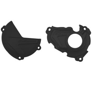 Clutch and ignition cover protector kit POLISPORT Črn